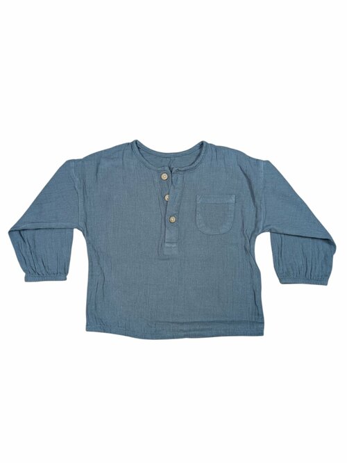 Modré triko s dlouhým rukávem a kapsičkou secondhand George